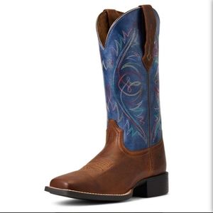 Womens Ariat round up stretch fit broadtoe western boot